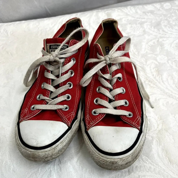 Converse All Star Chuck Taylor Red Low Top Lace Up Sneakers W8 M6 - Picture 7 of 7